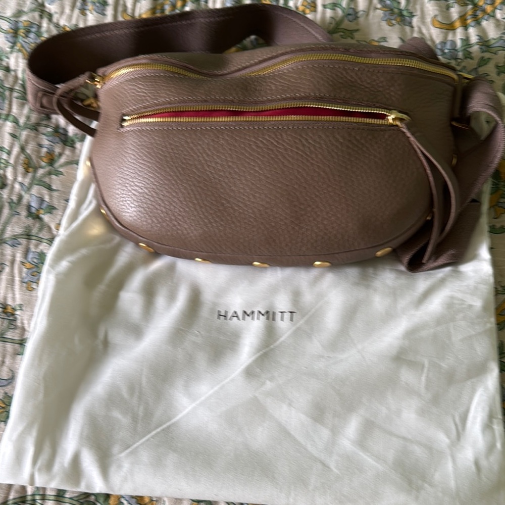 Hammitt Brown Crossbody Bag with Premium Leather Finish with Hammitt box